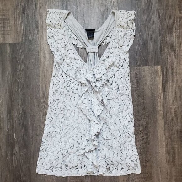 Rue 21 Deep V Lacey Tank Top - Picture 1 of 6